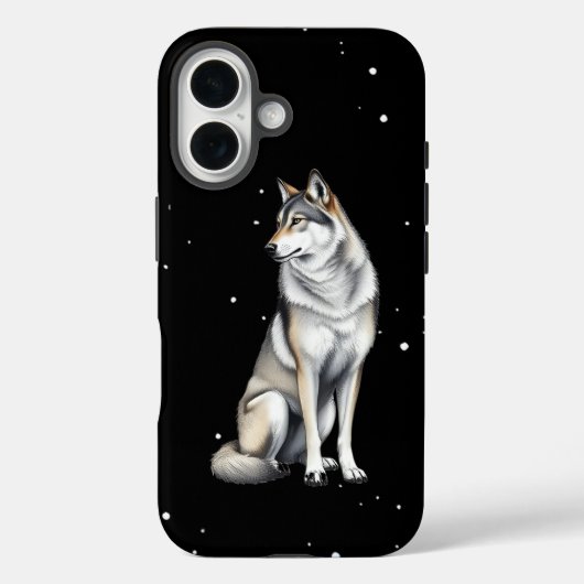 Elegant Gray Wolf Case-Mate iPhone Hülle (Rückseite)