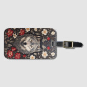 Elegant Gray Wolf Floral Gepäckanhänger (Vorderseite (Horizontal))