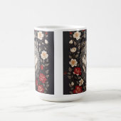 Elegant Gray Wolf Floral Kaffeetasse (Mittel)