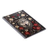 Elegant Gray Wolf Floral Notizblock (Rechte Seite)