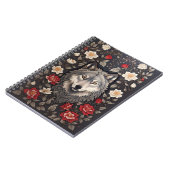 Elegant Gray Wolf Floral Notizblock (Linke Seite)