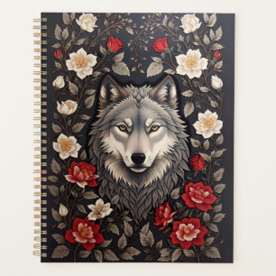 Elegant Gray Wolf Floral Planer