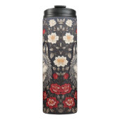 Elegant Gray Wolf Floral Thermosbecher (Vorderseite)