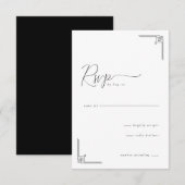 Elegant Grayscale Geometric RSVP (Vorne/Hinten)