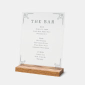 Elegant Grayscale Minimalist Bar Menu Acrylschild (Winkel)