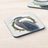 Elegant Great Blue Heron Holidays/Christmas Getränkeuntersetzer (Linke Seite)