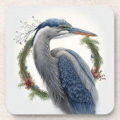 Elegant Great Blue Heron Holidays/Christmas Getränkeuntersetzer (Vorderseite)
