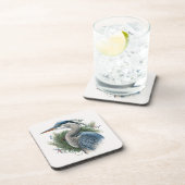 Elegant Great Blue Heron Holidays/Christmas Getränkeuntersetzer (Rechte Seite)