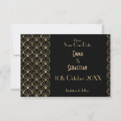 Elegant Great Gatsby Art Deco Retten Sie die Daten Save The Date (Vorderseite)