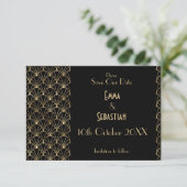 Elegant Great Gatsby Art Deco Retten Sie die Daten Save The Date (Stehend Vorderseite)