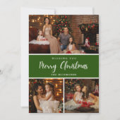 Elegant Green 5 Foto Collage Frohe Weihnachten (Vorderseite)