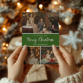 Elegant Green 5 Foto Collage Frohe Weihnachten