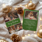 Elegant Green 5 Foto Collage Frohe Weihnachten