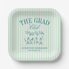 Elegant Green and Blue Grad Club Graduation Pappteller