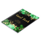 Elegant Green and Gold Flowers Birthday Guest Book Notizblock (Linke Seite)