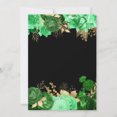 Elegant Green and Gold Flowers Birthday Party Einladung (Rückseite)