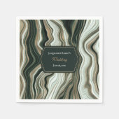 Elegant Green and Gold Marble Wedding Serviette (Vorderseite)