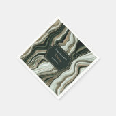 Elegant Green and Gold Marble Wedding Serviette (Ecke)