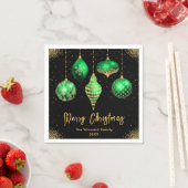 Elegant Green and Gold Ornament Christmas Serviette (Beispiel)