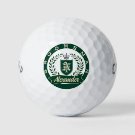 Elegant Green and Ivory Groomsman Wedding Gift  Golfball