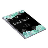 Elegant Green and Silver Flower Guest Book Notizblock (Rechte Seite)