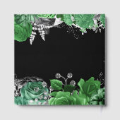 Elegant Green and Silver Flowers Birthday Party Gästebuch (Rückseite)