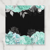 Elegant Green and Silver Flowers Birthday Party Geschenkanhänger (Rückseite)