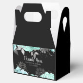 Elegant Green and Silver Flowers Birthday Party Geschenkschachtel (Geöffnet)