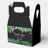 Elegant Green and Silver Flowers Birthday Party Geschenkschachtel (Geöffnet)