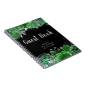 Elegant Green and Silver Flowers Guest Book Notizblock (Rechte Seite)