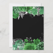 Elegant Green and Silver Flowers Sweet Sixteen Einladung (Rückseite)