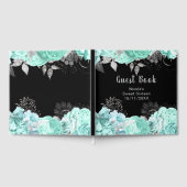 Elegant Green and Silver Flowers Sweet Sixteen Gästebuch (Voll)