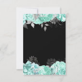 Elegant Green and Silver Flowers Sweet Sixteen RSVP Karte (Rückseite)