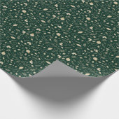 Elegant Green & Beige Christmas Element Monogram Geschenkpapier (Ecke)