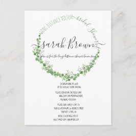 ELEGANT GREEN & BEIGE FOLIAGE BRAUTPARTY POSTKARTE