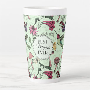 Elegant Green Best Mama Ever Hummingbird & Blume Milchtasse