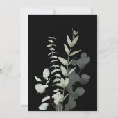 Elegant Green Black Eucalyptus Wedding Einladung (Rückseite)