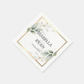 ELEGANT Green Blätter Gold Wedding Serviette (Ecke)