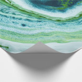 Elegant GREEN BLAUE WHITE MARBLE TEXTURE Geschenkpapier (Ecke)