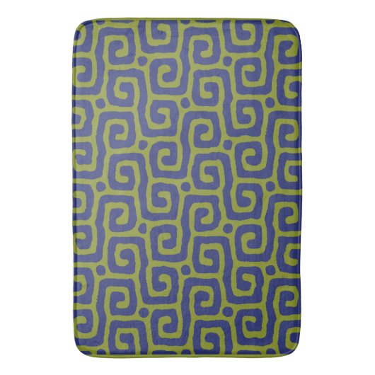 Elegant Green &blue Abstract pattern Badematte (Vorderseite Vertikal)