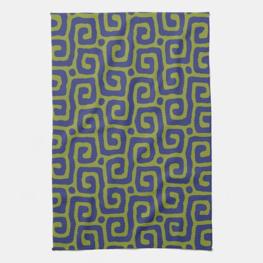 Elegant Green &blue Abstract pattern Geschirrtuch (Vertikal)