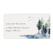 Elegant Green Blue Pine Woods Forest Birds Address (Vorne)