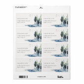 Elegant Green Blue Pine Woods Forest Birds Address (Vorne)