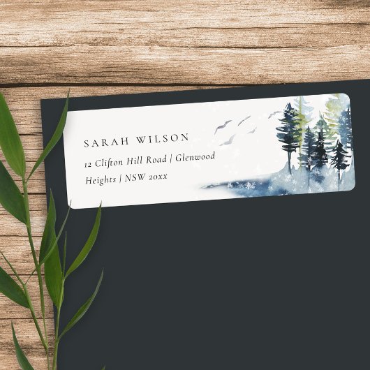 Elegant Green Blue Pine Woods Forest Birds Address