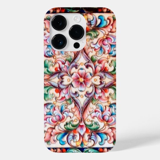 ELEGANT GREEN BLUE PINK RED FLORAL FANTASY Case-Mate iPhone HÜLLE (Rückseite)