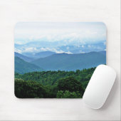 Elegant Green Blue Smoky Mountains Photo Monogram Mousepad (Mit Mouse)