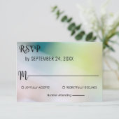 Elegant Green Bokeh Lights Blur Abstrakt Wedding RSVP Karte (Stehend Vorderseite)