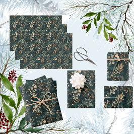 Elegant Green Botanical Geschenkpapier Set