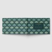 Elegant Green Botanical Leaf Motive Gästebuch (Voll)