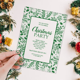 Elegant Green Botanicals Christmas Party Acryleinladungen